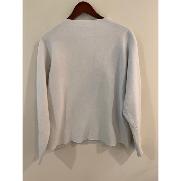 Sione Women's Sweater M Star Print Long Sleeve Metallic White Knit Pullover - Picture 2 of 8